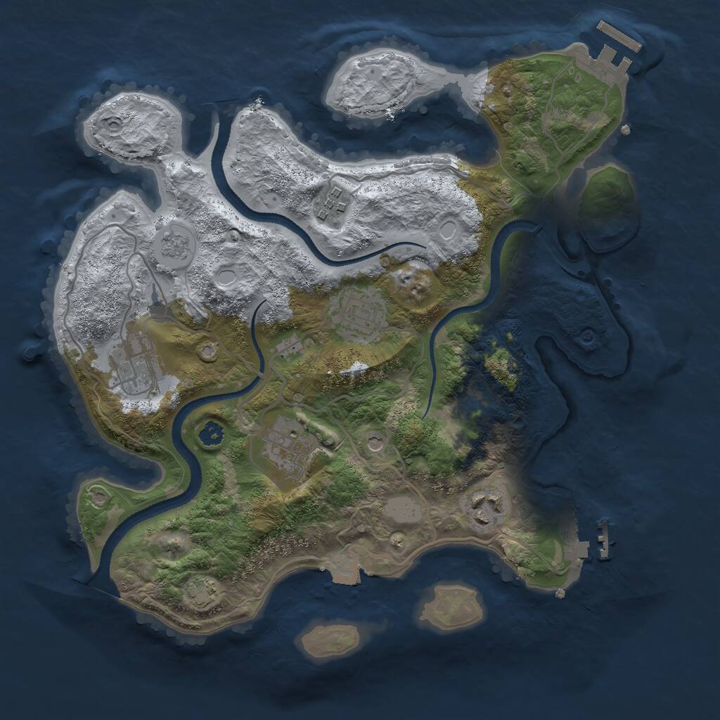 Rust Map: Procedural Map, Size: 3000, Seed: 1777762077, 11 Monuments