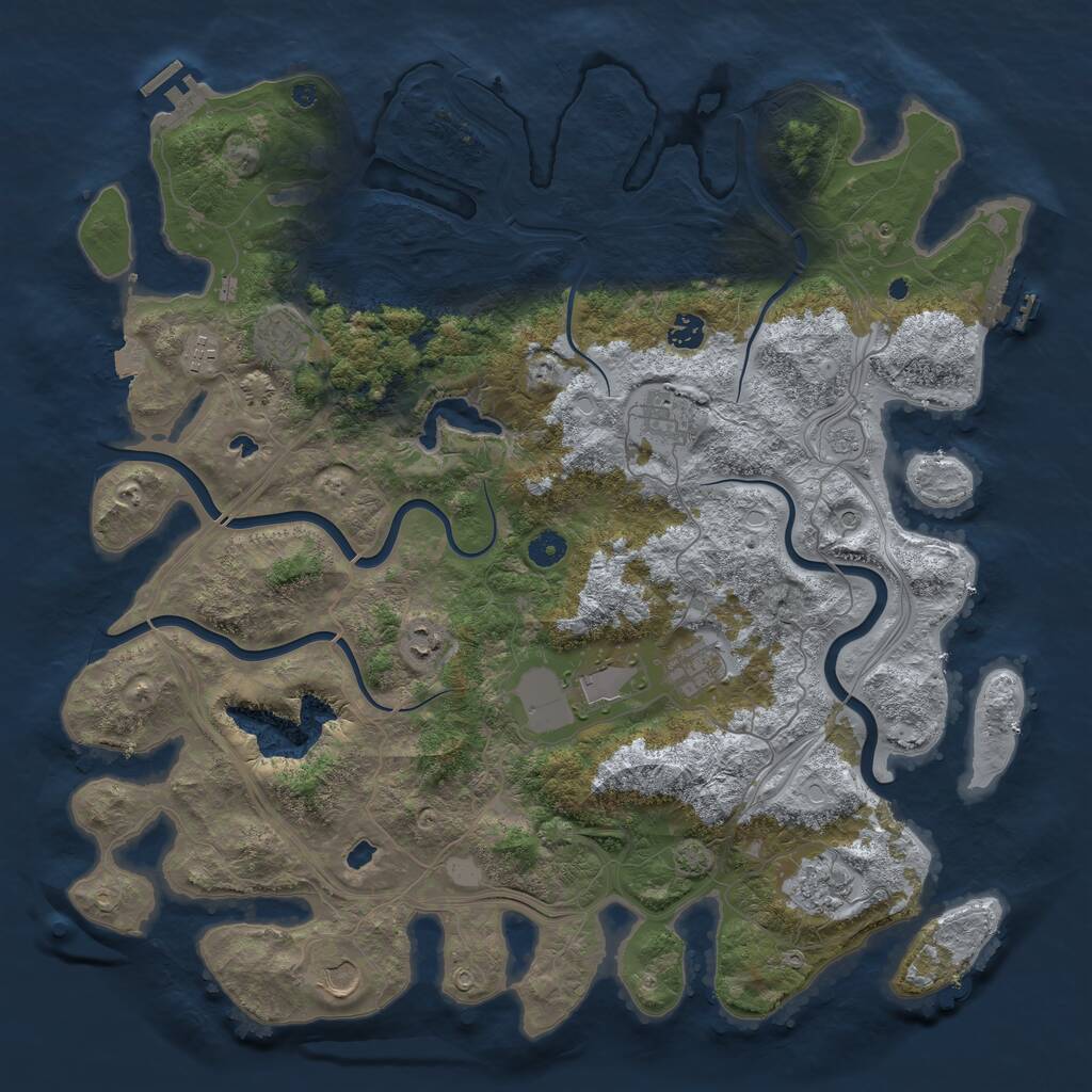 Rust Map: Procedural Map, Size: 4500, Seed: 25843557, 15 Monuments