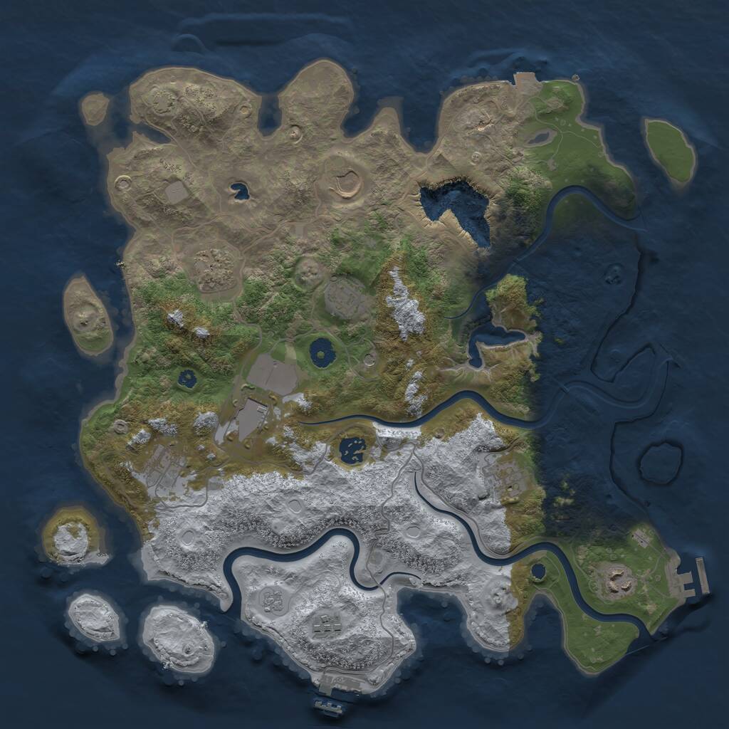 Rust Map: Procedural Map, Size: 4000, Seed: 1927354, 15 Monuments