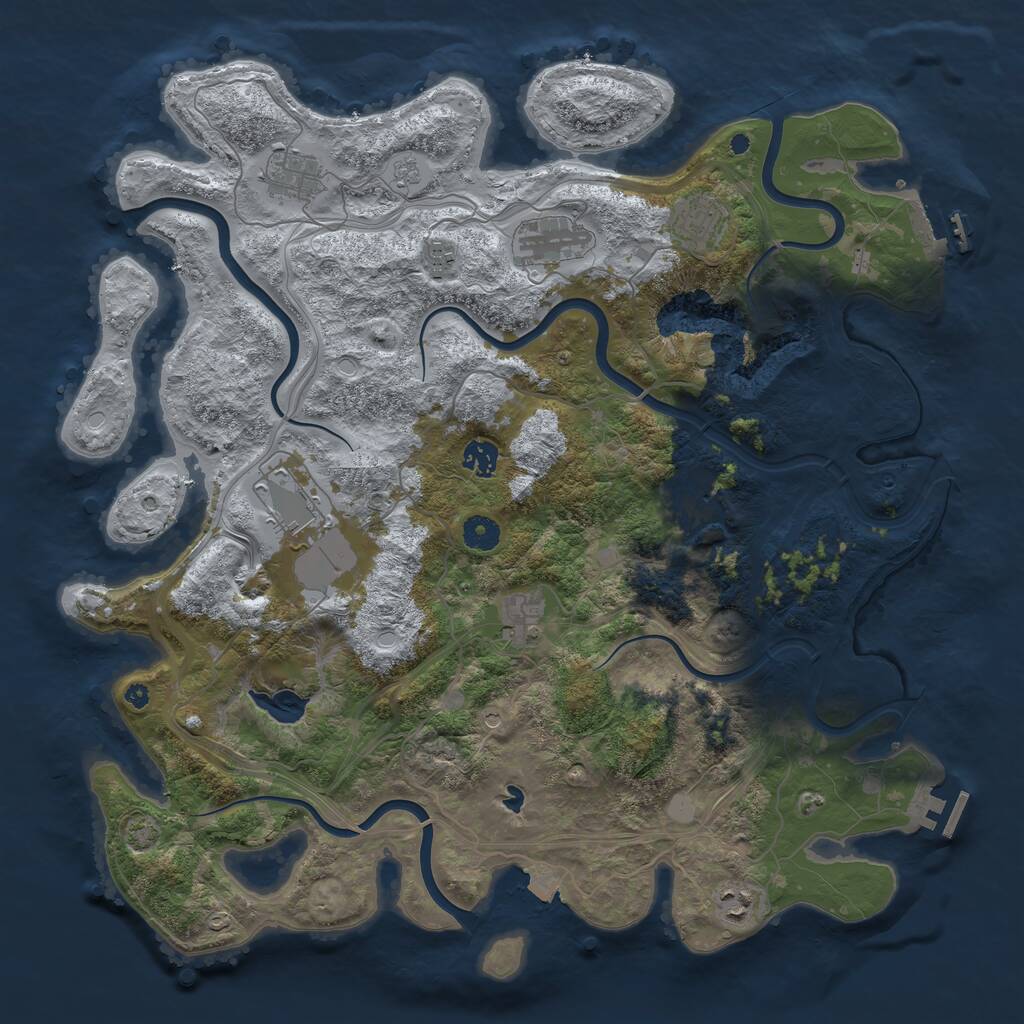 Rust Map: Procedural Map, Size: 4250, Seed: 1358227066, 15 Monuments