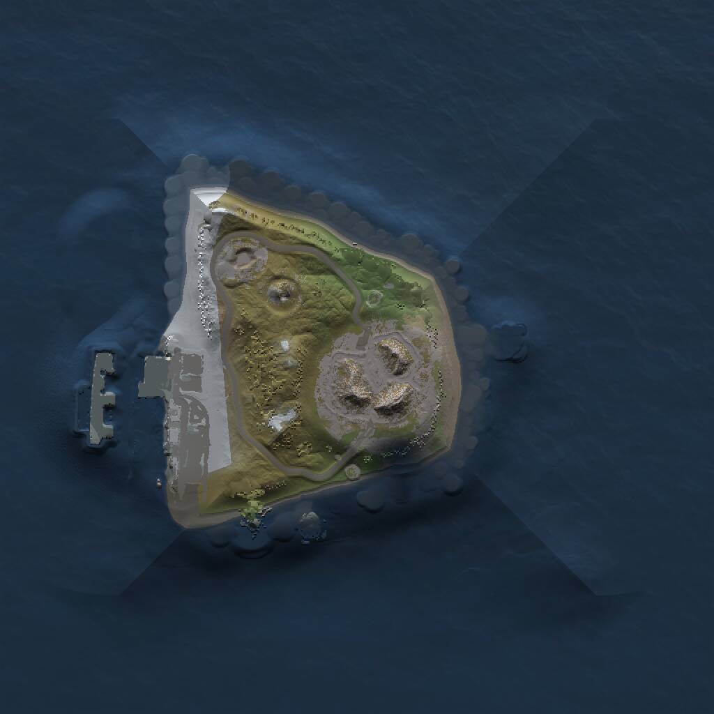 Rust Map: Procedural Map, Size: 1200, Seed: 1026547922, 3 Monuments