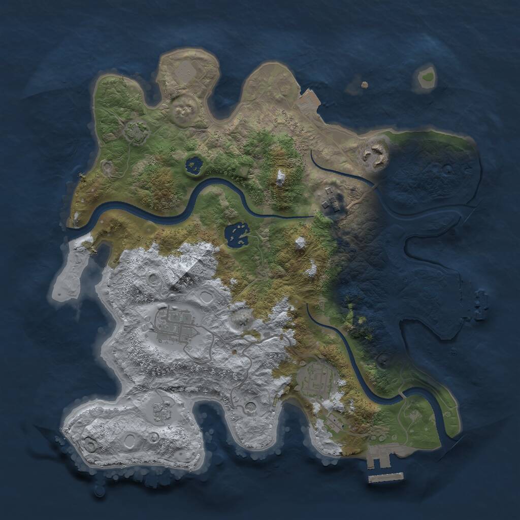 Rust Map: Procedural Map, Size: 3000, Seed: 26232, 11 Monuments