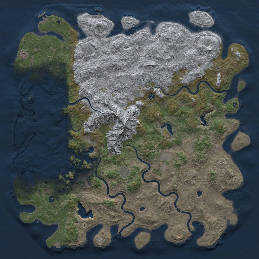 Rust Map: Procedural Map, Size: 6000, Seed: 1538826305, 17 Monuments