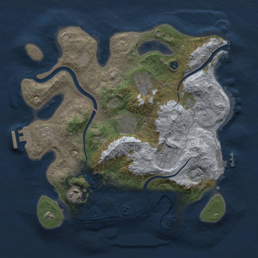 Rust Map: Procedural Map, Size: 3000, Seed: 45768, 11 Monuments