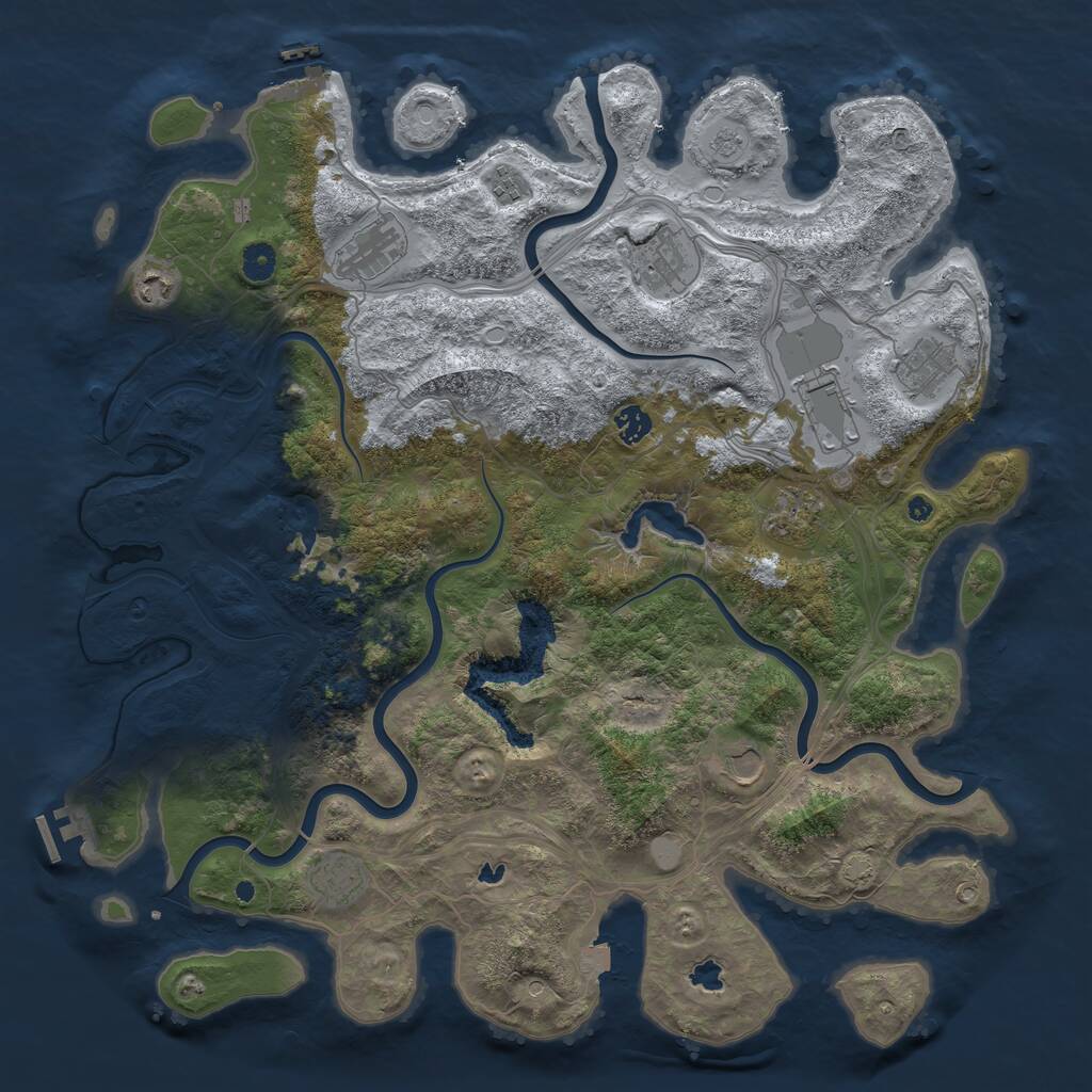 Rust Map: Procedural Map, Size: 4500, Seed: 1834167, 16 Monuments