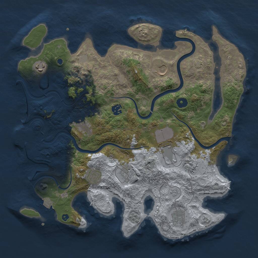Rust Map: Procedural Map, Size: 3700, Seed: 1629757157, 15 Monuments