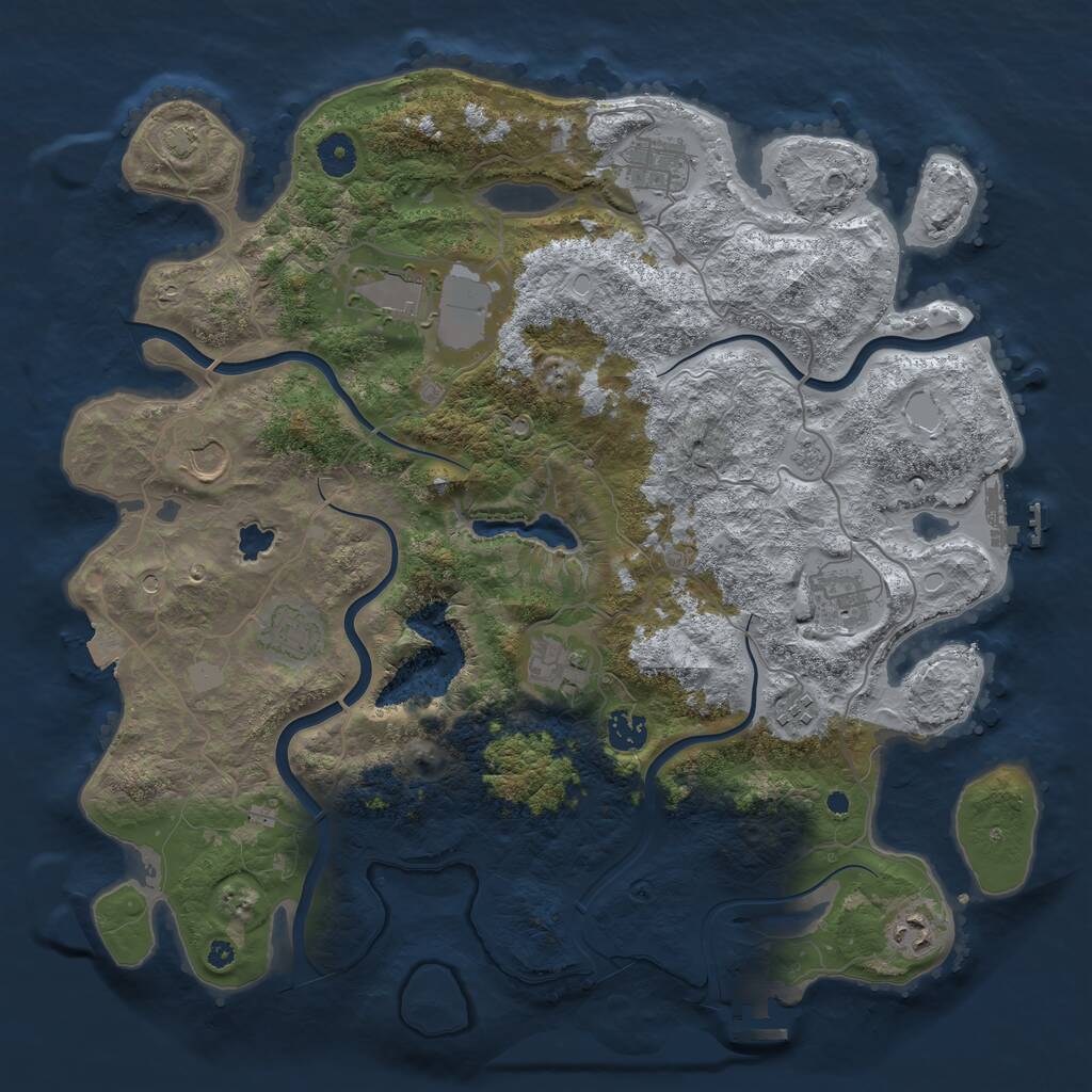 Rust Map: Procedural Map, Size: 4000, Seed: 39999, 15 Monuments