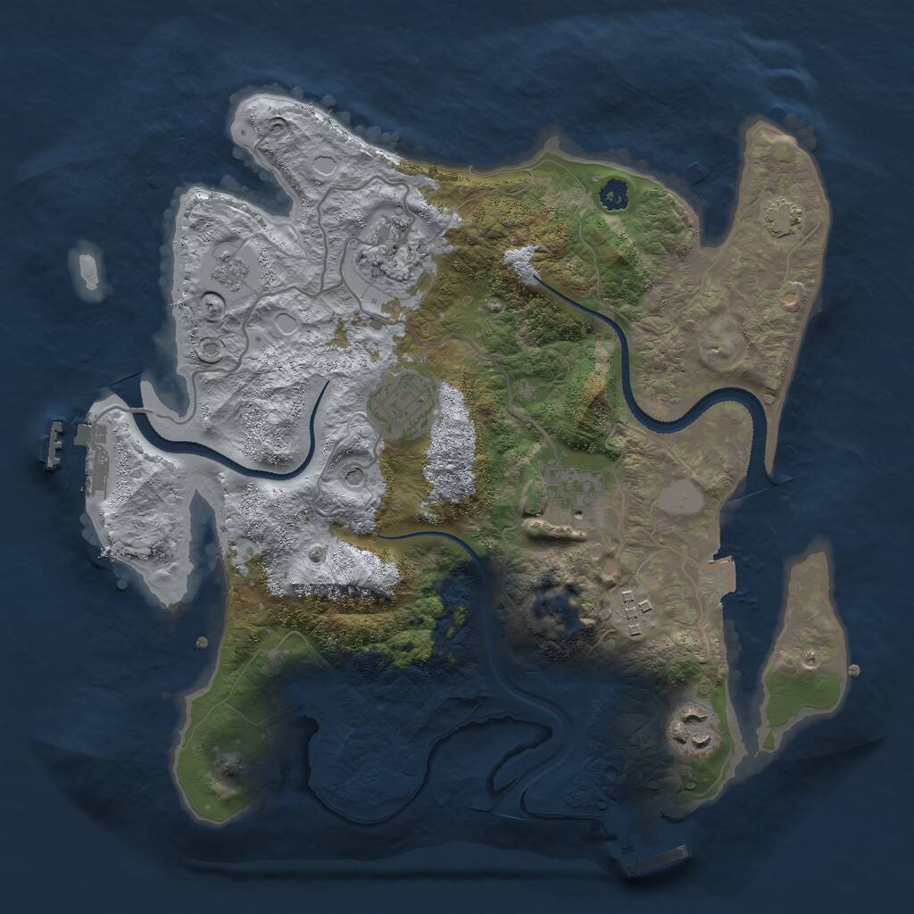 Rust Map: Procedural Map, Size: 3000, Seed: 1819414680, 11 Monuments