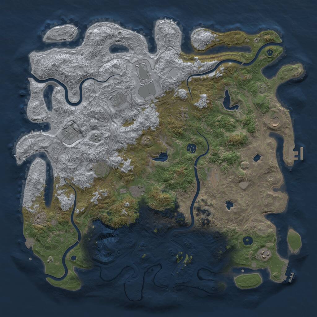 Rust Map: Procedural Map, Size: 4901, Seed: 1625765982, 17 Monuments