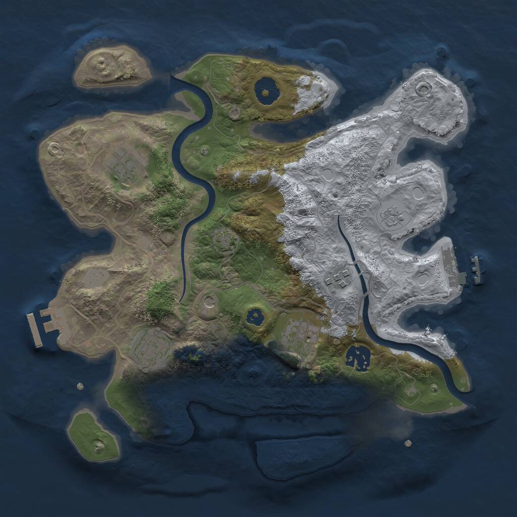 Rust Map: Procedural Map, Size: 3000, Seed: 771020349, 11 Monuments