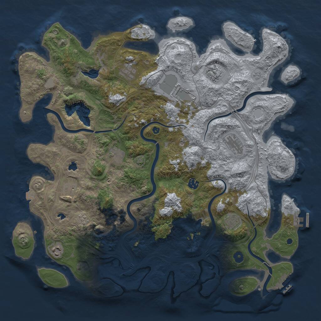 Rust Map: Procedural Map, Size: 4500, Seed: 19970227, 16 Monuments