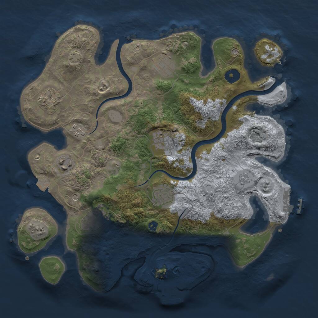 Rust Map: Procedural Map, Size: 3300, Seed: 310841923, 13 Monuments