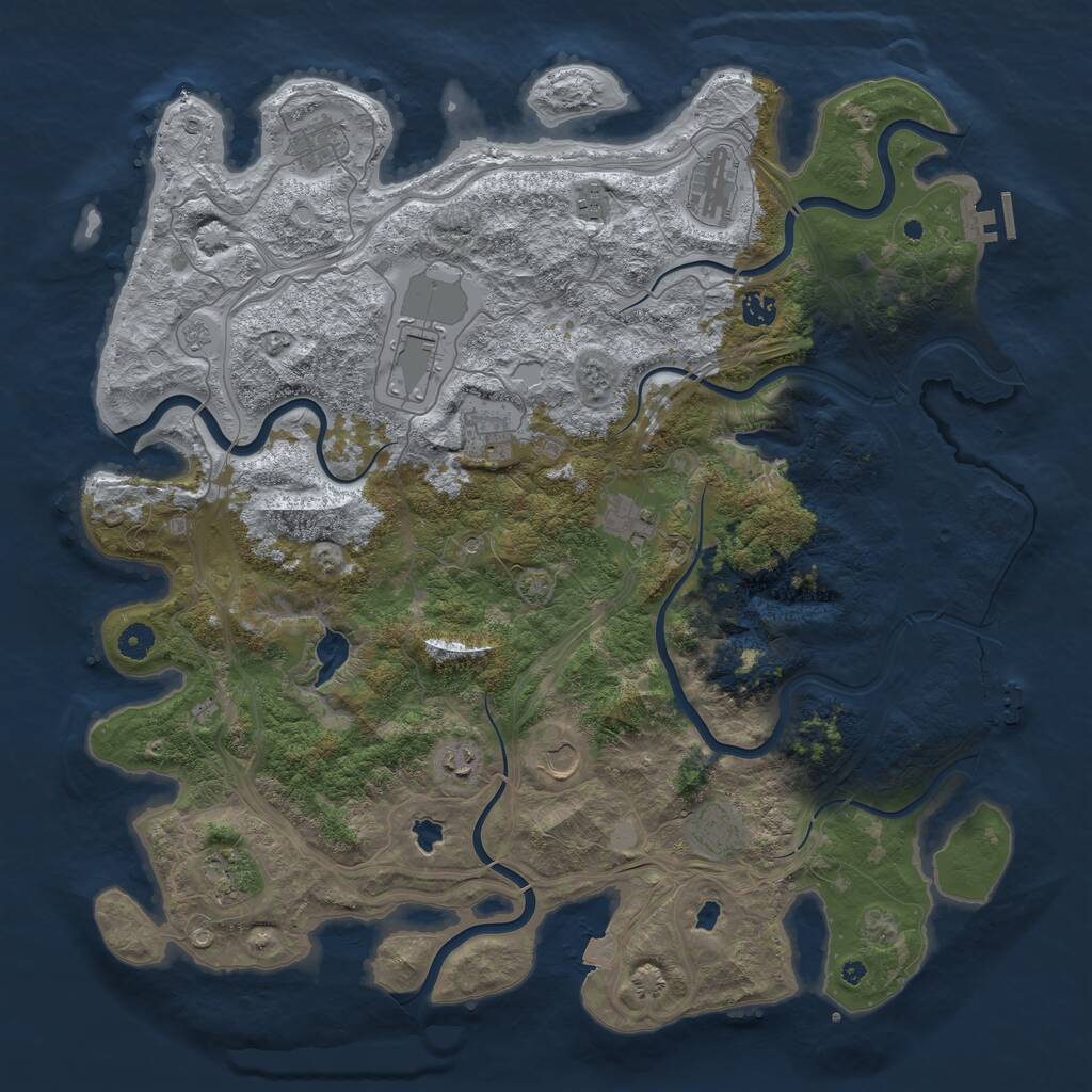 Rust Map: Procedural Map, Size: 4600, Seed: 1520312315, 17 Monuments