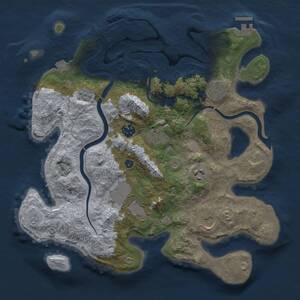 Thumbnail Rust Map: Procedural Map, Size: 3500, Seed: 2085081556, 13 Monuments