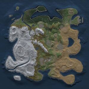 Thumbnail Rust Map: Procedural Map, Size: 3500, Seed: 2085081556, 18 Monuments