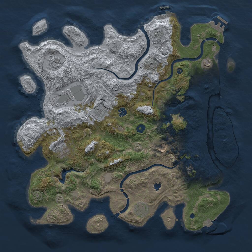 Rust Map: Procedural Map, Size: 4250, Seed: 793075408, 15 Monuments