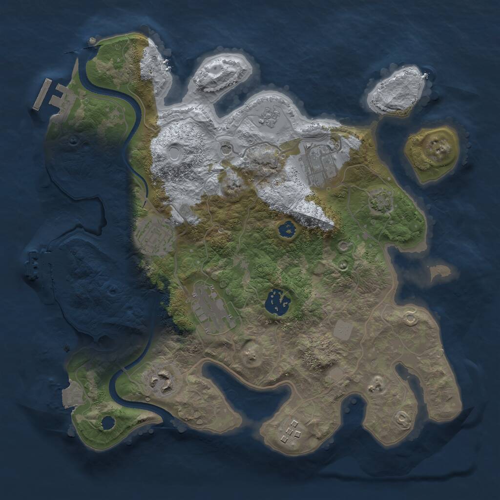 Rust Map: Procedural Map, Size: 3000, Seed: 52391, 12 Monuments