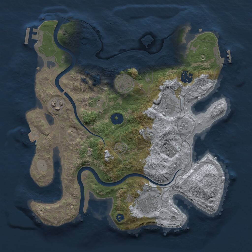 Rust Map: Procedural Map, Size: 3100, Seed: 636345975, 12 Monuments