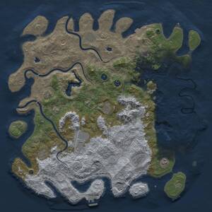 Thumbnail Rust Map: Procedural Map, Size: 5000, Seed: 1628382007, 17 Monuments