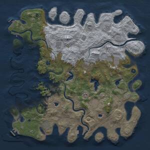 Thumbnail Rust Map: Procedural Map, Size: 4800, Seed: 2033217345, 17 Monuments
