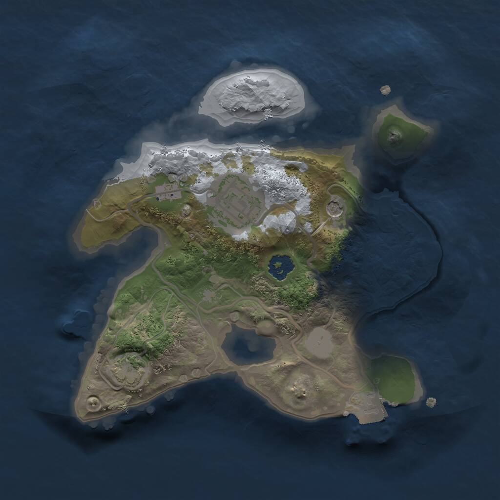 Rust Map: Procedural Map, Size: 2000, Seed: 1345135, 4 Monuments