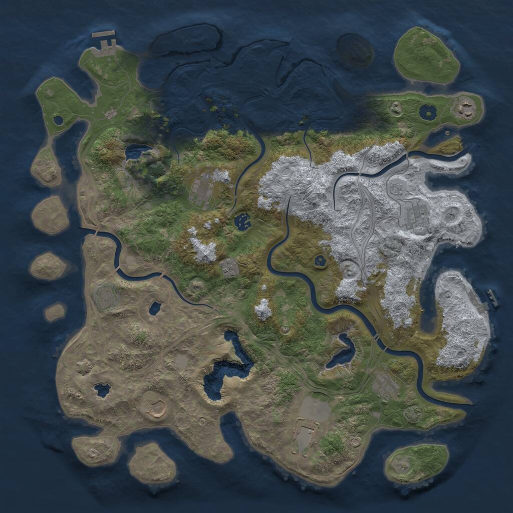 Rust Map: Procedural Map, Size: 4500, Seed: 45004500, 15 Monuments