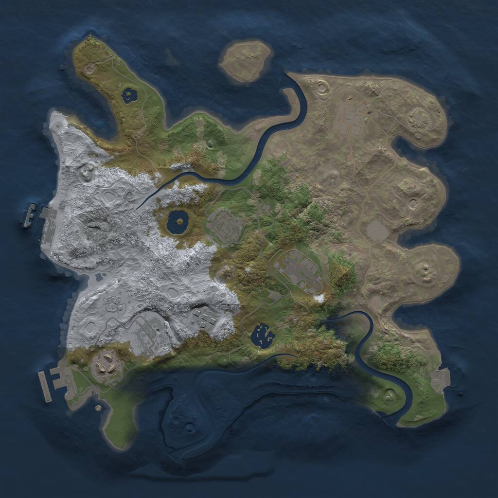 Rust Map: Procedural Map, Size: 3200, Seed: 1131289502, 13 Monuments
