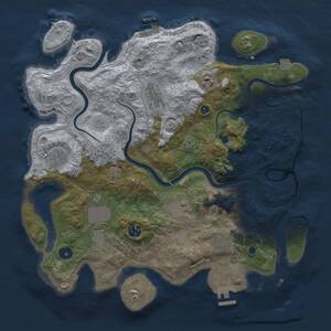 Thumbnail Rust Map: Procedural Map, Size: 3800, Seed: 33953, 14 Monuments