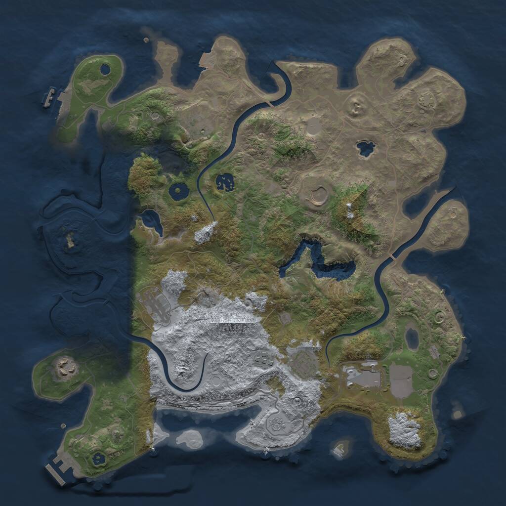 Rust Map: Procedural Map, Size: 4000, Seed: 1753600432, 14 Monuments