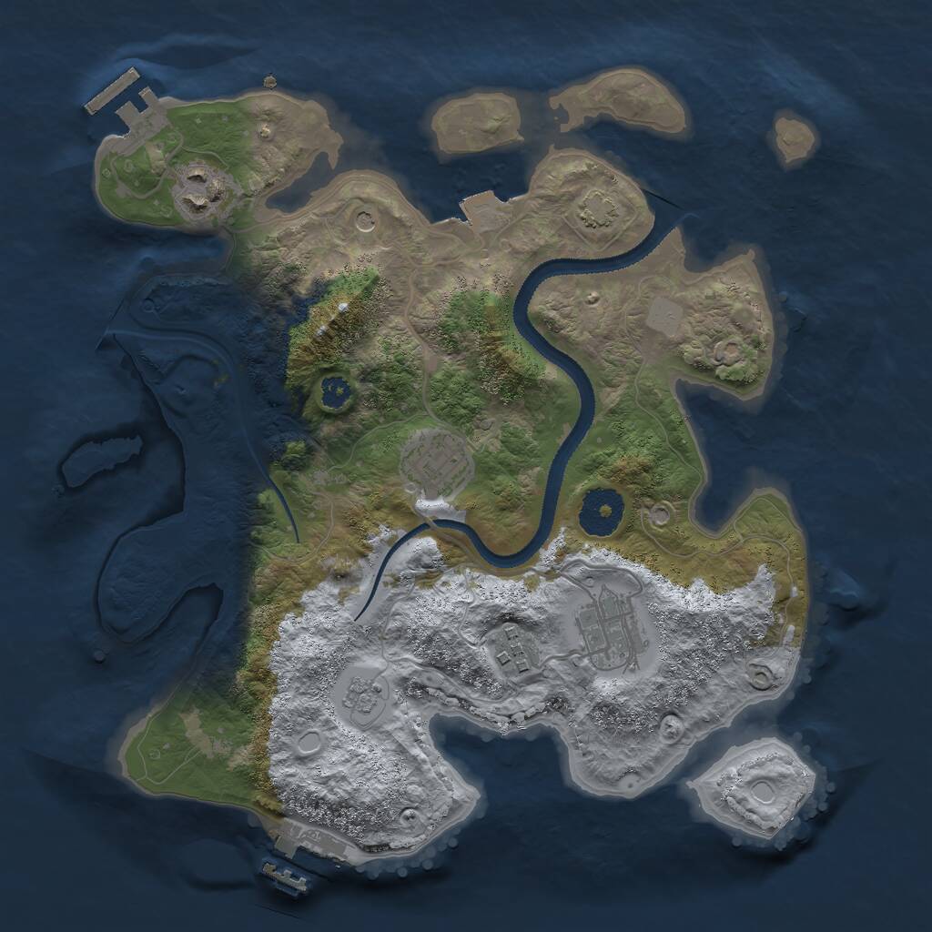 Rust Map: Procedural Map, Size: 3000, Seed: 1059931489, 10 Monuments
