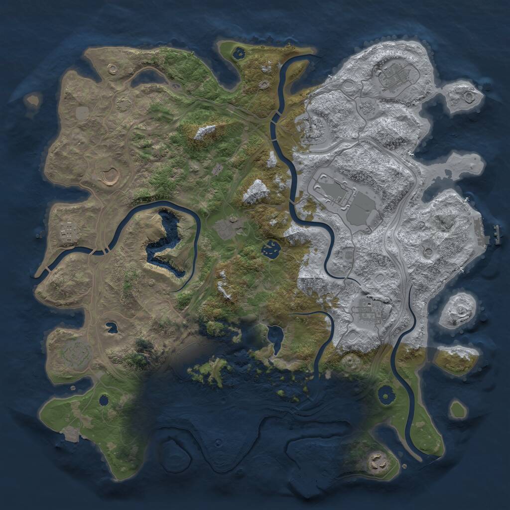 Rust Map: Procedural Map, Size: 4250, Seed: 1599096503, 17 Monuments