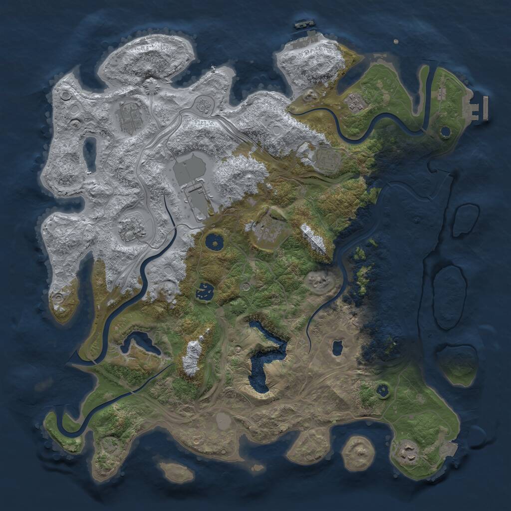 Rust Map: Procedural Map, Size: 4250, Seed: 520146846, 14 Monuments