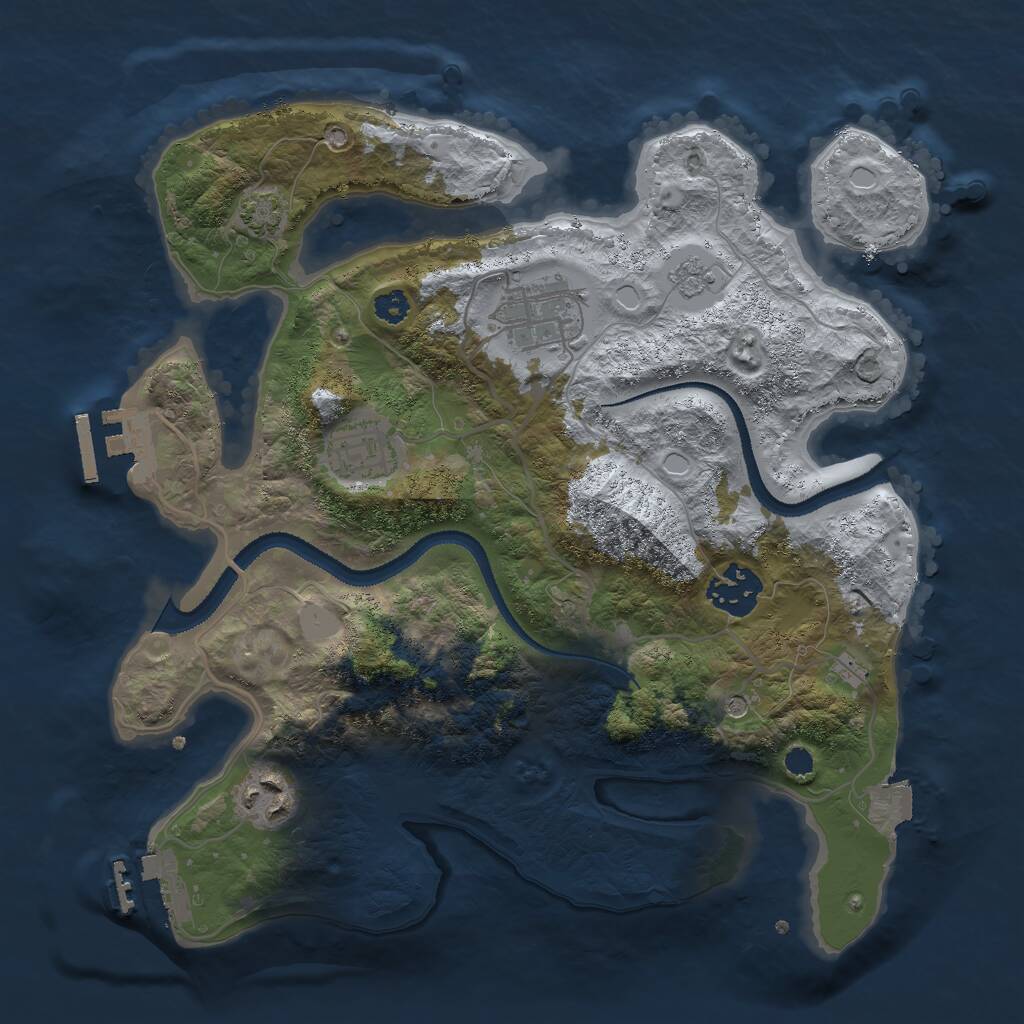 Rust Map: Procedural Map, Size: 3000, Seed: 390030351, 10 Monuments
