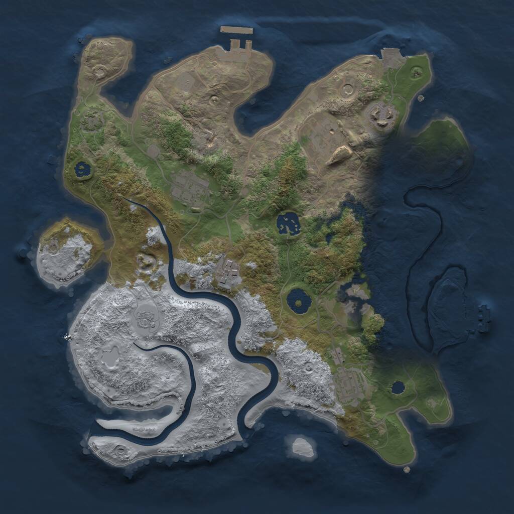 Rust Map: Procedural Map, Size: 3200, Seed: 1816702200, 13 Monuments