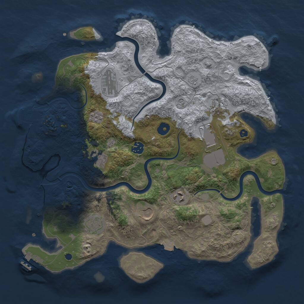 Rust Map: Procedural Map, Size: 3700, Seed: 476404867, 15 Monuments