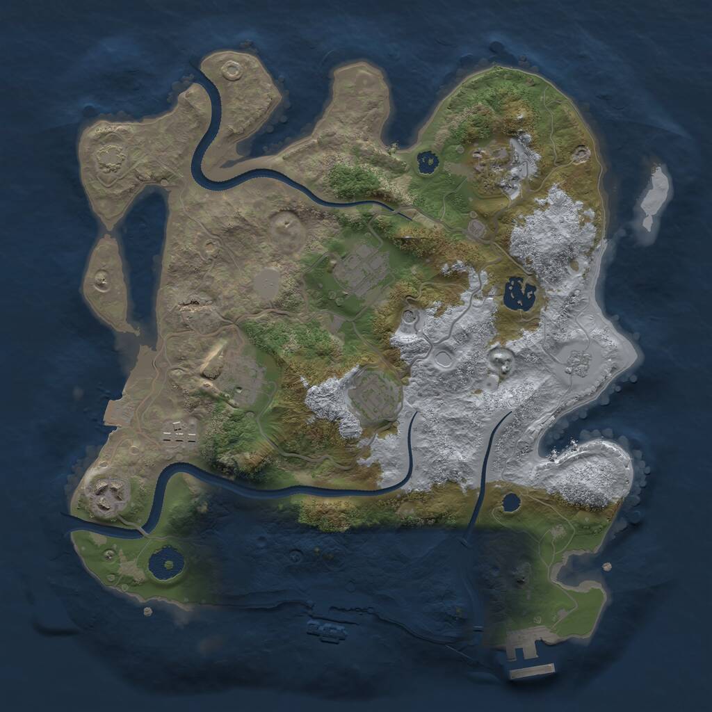 Rust Map: Procedural Map, Size: 3200, Seed: 338105456, 13 Monuments