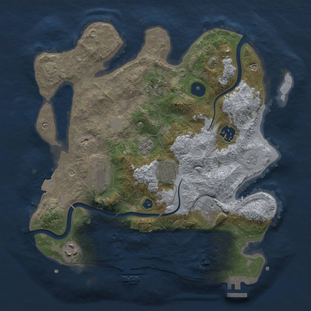 Rust Map: Procedural Map, Size: 3200, Seed: 338105456, 13 Monuments