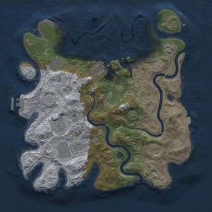 Thumbnail Rust Map: Procedural Map, Size: 3500, Seed: 263505988, 13 Monuments