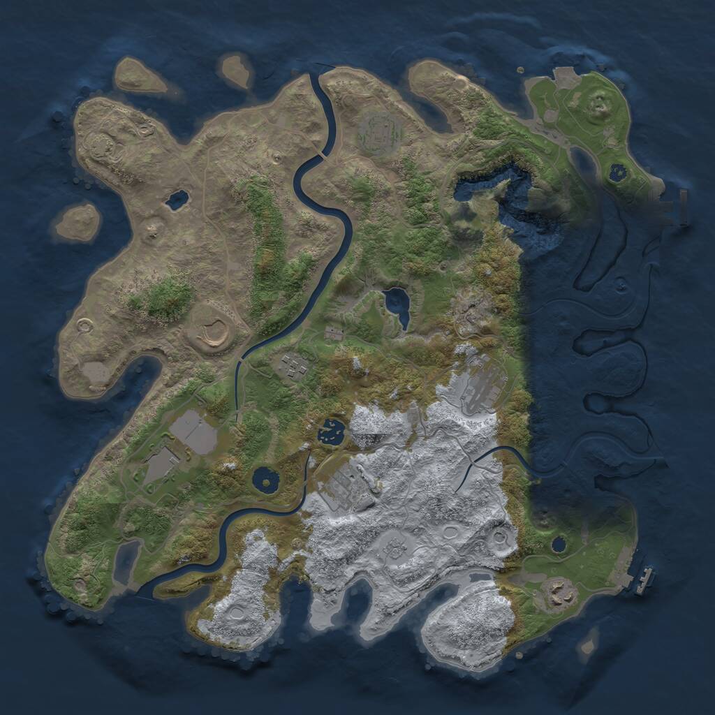 Rust Map: Procedural Map, Size: 4000, Seed: 820, 14 Monuments