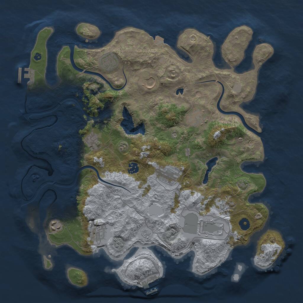 Rust Map: Procedural Map, Size: 4000, Seed: 1746507555, 17 Monuments