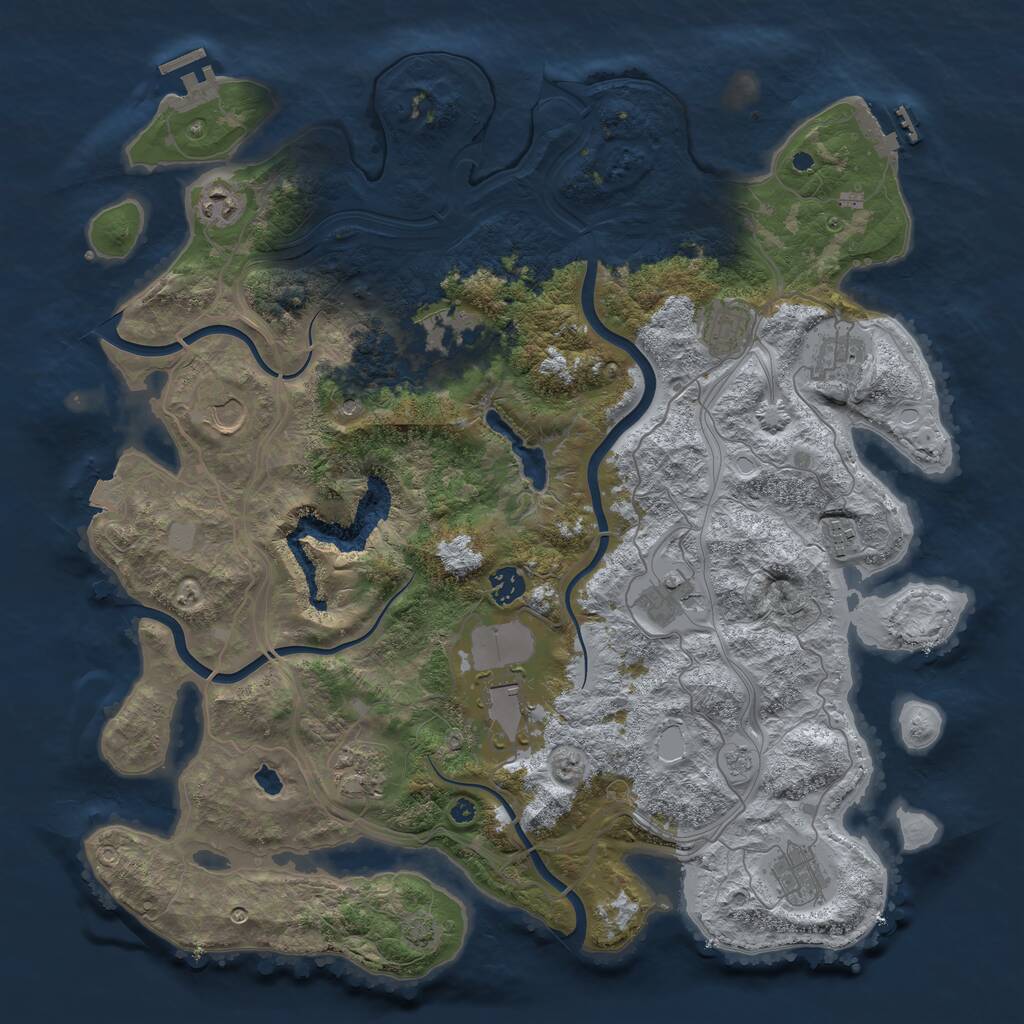 Rust Map: Procedural Map, Size: 4250, Seed: 2124446483, 17 Monuments