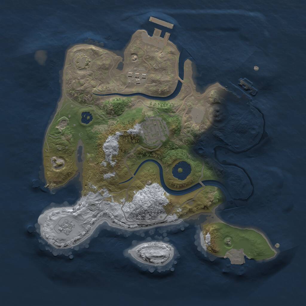 Rust Map: Procedural Map, Size: 2500, Seed: 1476487717, 7 Monuments