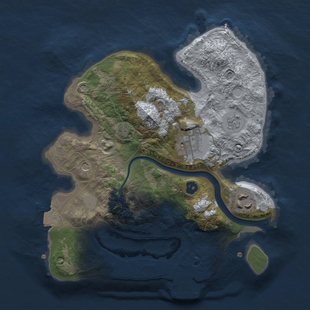 Rust Map: Procedural Map, Size: 2500, Seed: 71224067, 7 Monuments