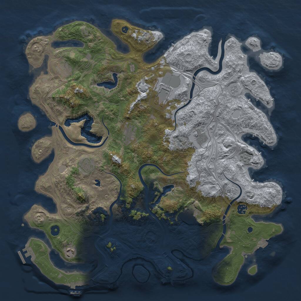 Rust Map: Procedural Map, Size: 4500, Seed: 71224067, 15 Monuments