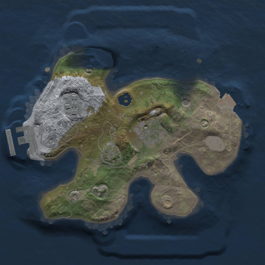 Rust Map: Procedural Map, Size: 2000, Seed: 2095942737, 6 Monuments