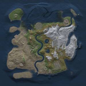 Thumbnail Rust Map: Procedural Map, Size: 3000, Seed: 1231243, 12 Monuments