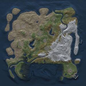 Thumbnail Rust Map: Procedural Map, Size: 4000, Seed: 1120021528, 17 Monuments