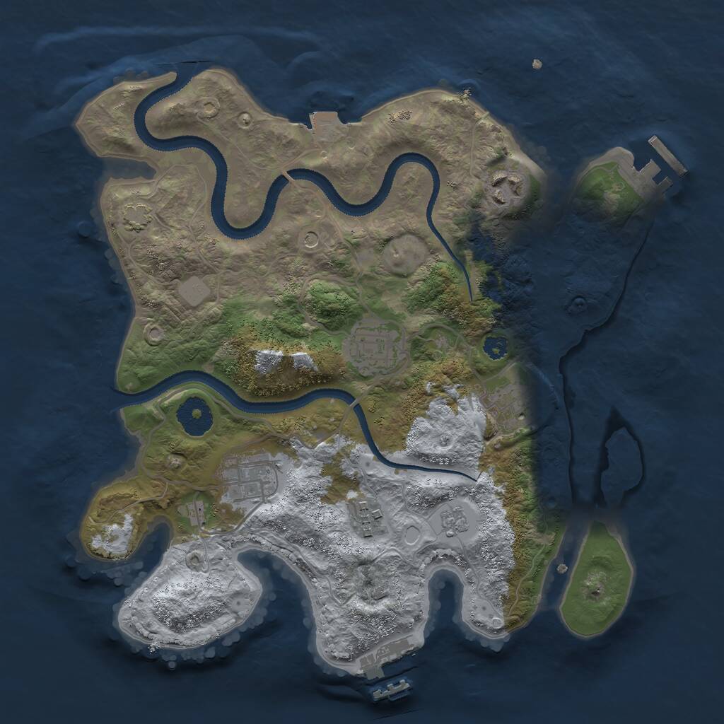 Rust Map: Procedural Map, Size: 3000, Seed: 552681852, 11 Monuments