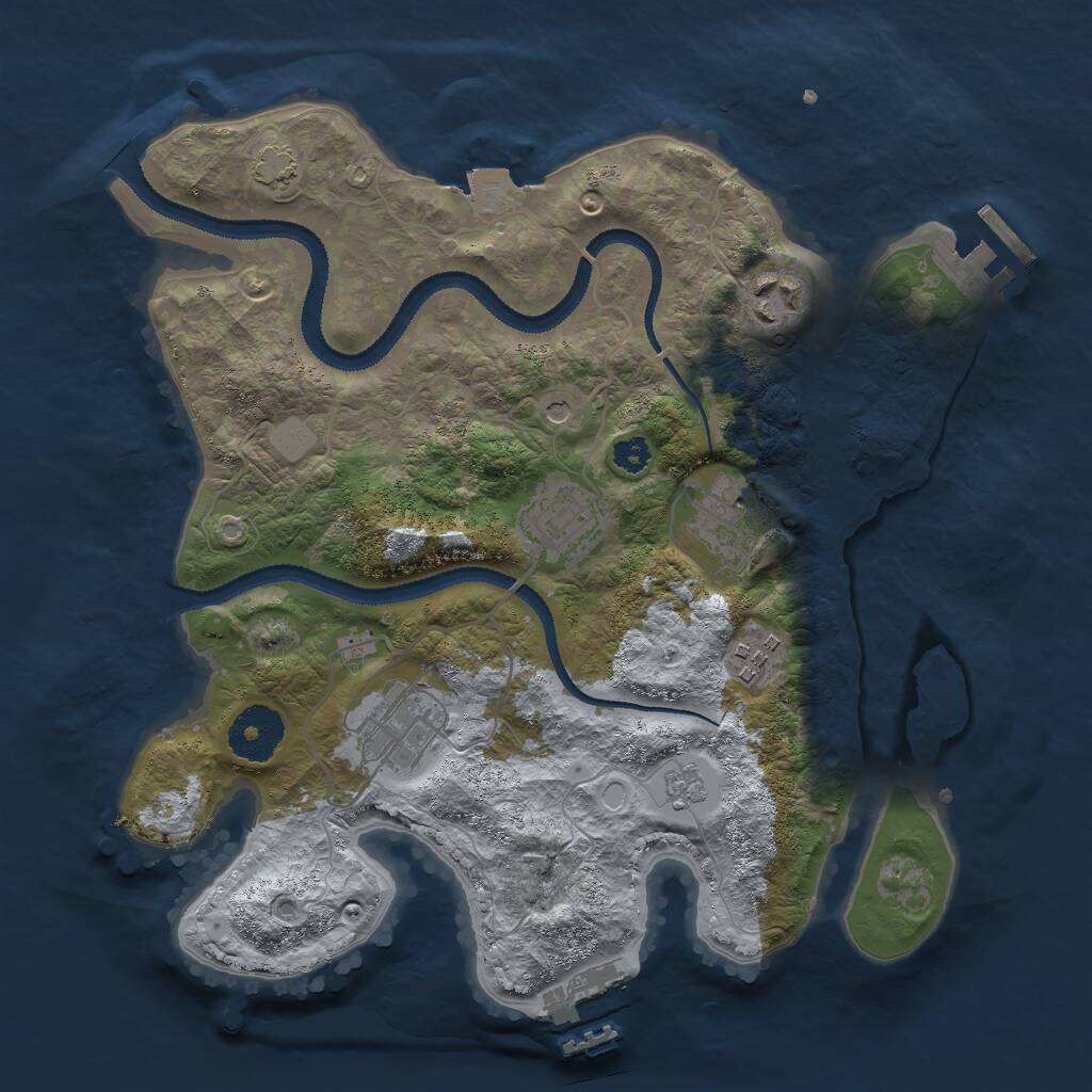 Rust Map: Procedural Map, Size: 3000, Seed: 552681852, 11 Monuments