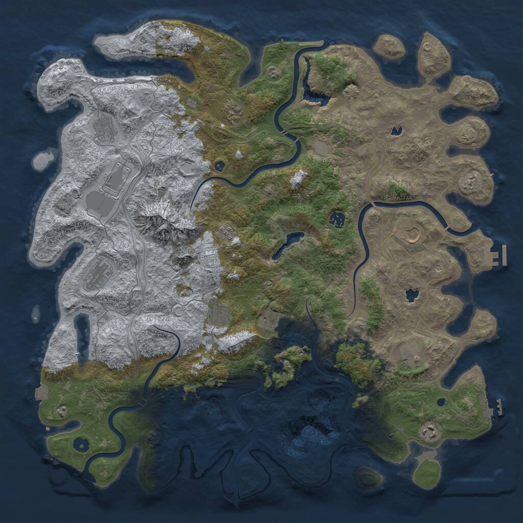 Rust Map: Procedural Map, Size: 5000, Seed: 22126, 17 Monuments